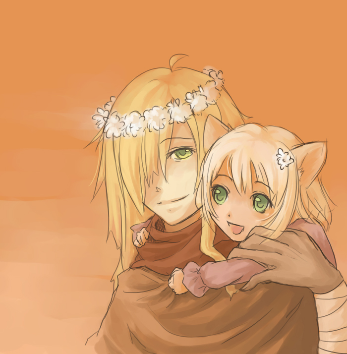 00s animal_ears cat_ears cling head_wreath memusu tengen_toppa_gurren_lagann viral_(ttgl) wreath