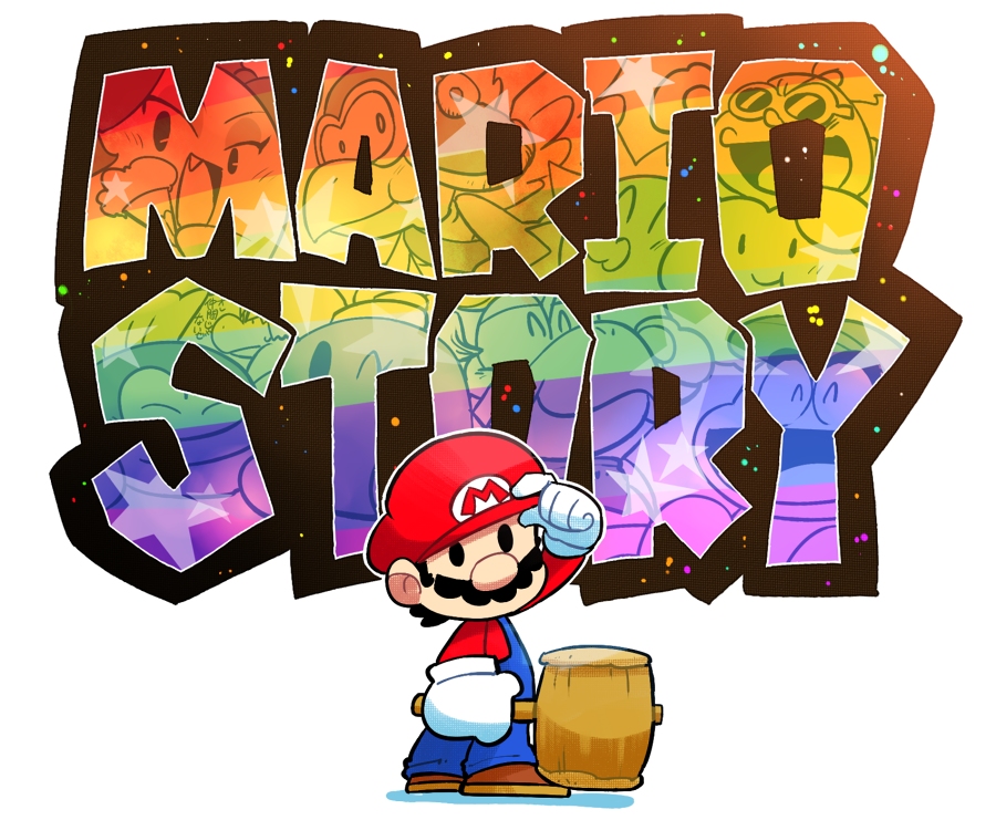 black_eyes black_hair bombette character_request facial_hair gloves goombario hat kooper lakilester looking_at_viewer looking_back mario mario_(series) mustache nintendo paper_mario parakarry rariatto_(ganguri) bow_(paper_mario) super_mario_bros._1 sushie watt