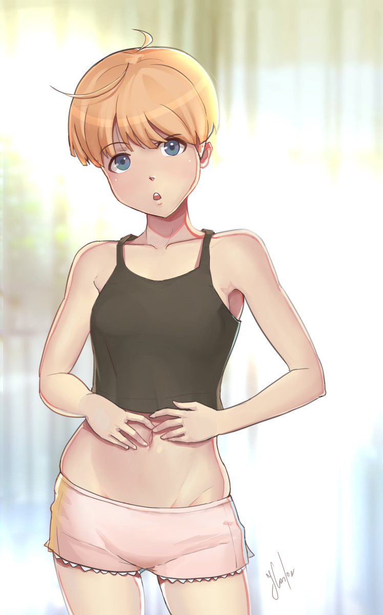 1girl artist_request highres midriff navel pajamas shingeki_no_kyojin tagme yelena_(shingeki_no_kyojin)
