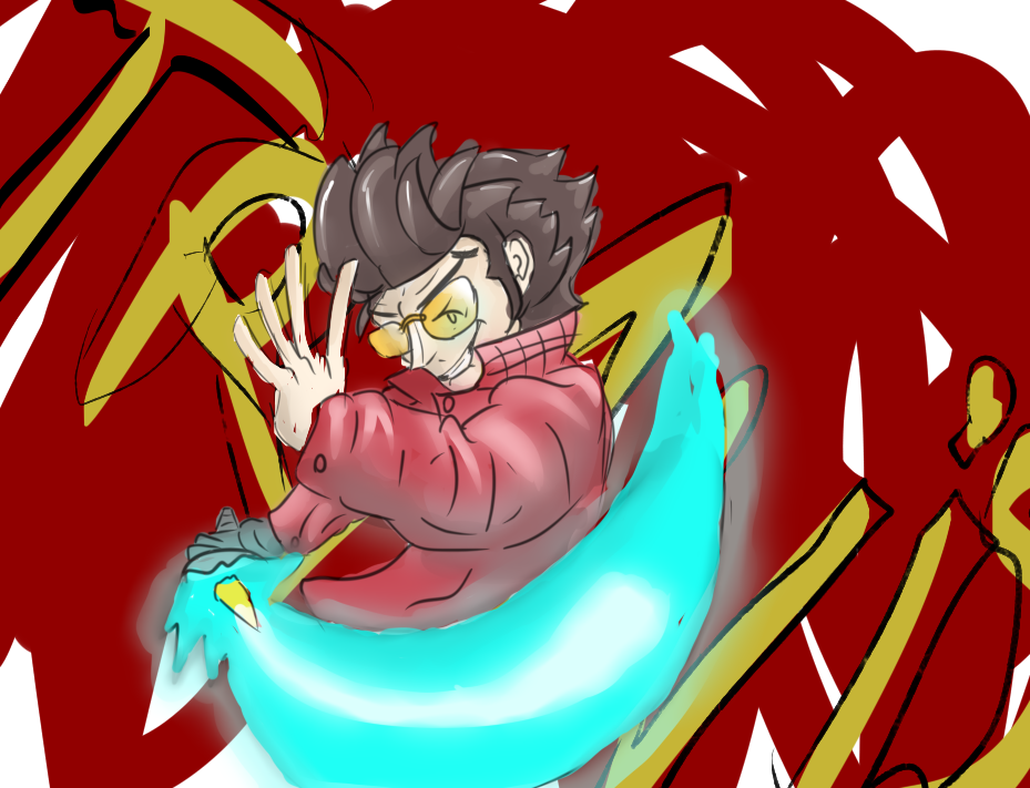 energy_sword glasses jacket no_more_heroes red_background tagme the_dubs travis_touchdown