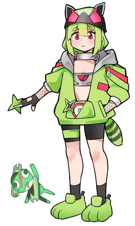 1boy 1girl :3 animal animal_ears bike_shorts black_eyes black_gloves black_hat black_socks blood blush choker cosplay crossover ditienan_ddn drooling fingerless_gloves flat_chest frog gears gloves green_hair green_hoodie green_shoes grey_shirt hand_in_pocket hat holding holding_shuriken holding_weapon hood hoodie kamen_rider kamen_rider_geats_(series) kamen_rider_kekera kamen_rider_kekera_(cosplay) kamen_rider_tycoon keroro keroro_gunsou long_sleeves looking_at_viewer ninja ninja_buckle open_clothes open_hoodie open_mouth paw_shoes personification raccoon_ears raccoon_girl raccoon_tail red_eyes rider-tan shirt shoes short_hair shuriken smile socks standing strapless tail thigh_strap tube_top weapon white_background