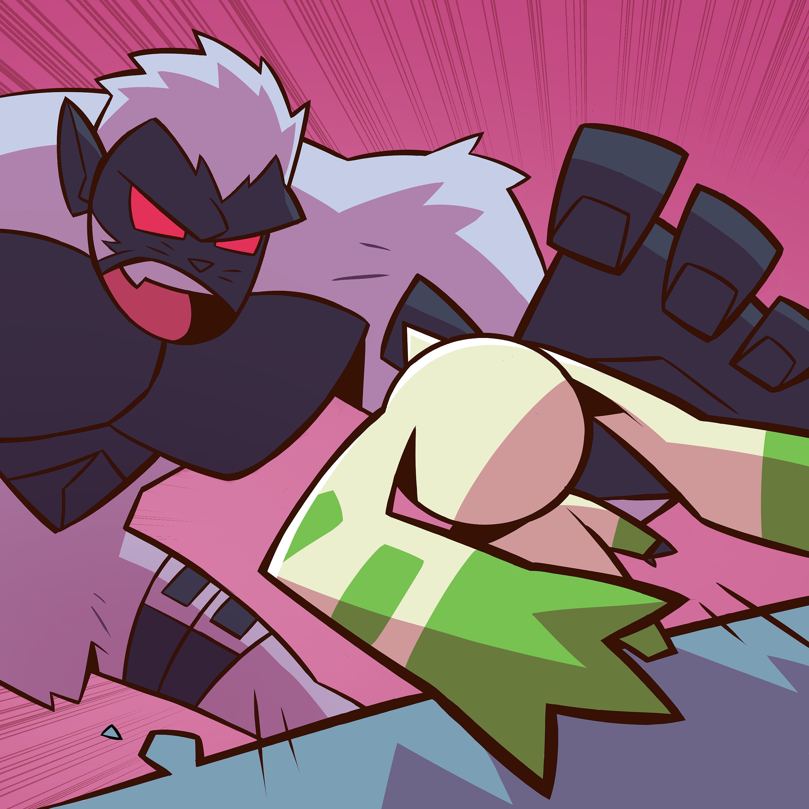 absurdres belt digimon digimon_(creature) gorilla gorimon highres horns long_ears open_mouth terriermon
