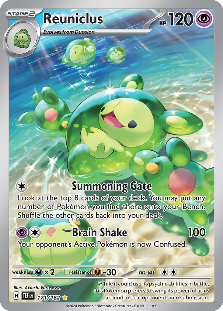 artist_name blanco026 blue_sky character_name closed_eyes cloud company_name copyright_name copyright_notice day duosion english_text evolutionary_line gen_5_pokemon nintendo no_humans official_art open_mouth outdoors pokemon pokemon_(creature) pokemon_card pokemon_focus pokemon_tcg reuniclus ripples sky solosis sparkle sunlight third-party_source trading_card water