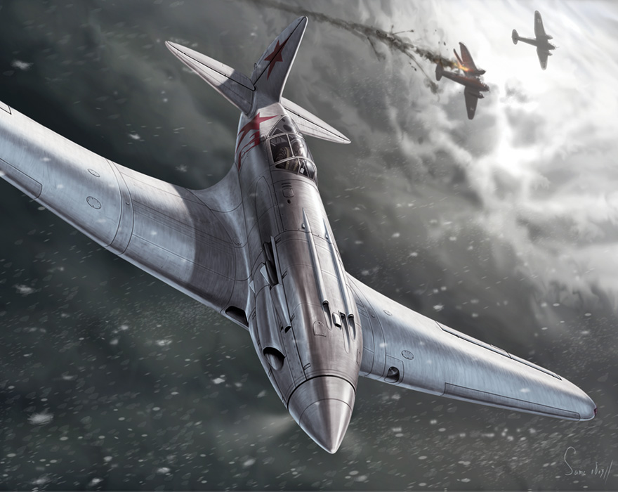 aircraft airplane cloud damaged mig-3 military same_(carcharodon) smoke tagme world_war_ii