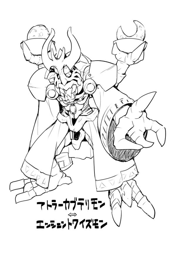 1other ancientwisemon atlurkabuterimon atlurkabuterimon_(blue) atlurkabuterimon_(red) bug digimon digimon_(creature) fusion original other_focus solo