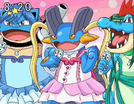 blastoise feraligatr gen_1_pokemon gen_2_pokemon gen_3_pokemon lowres nintendo performance pokemon pokemon_(creature) swampert
