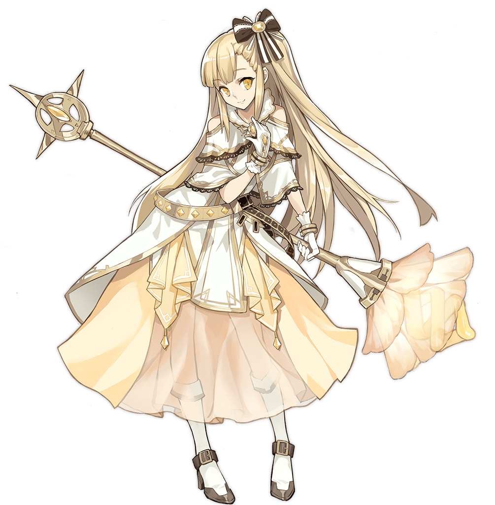 1girl ark_order baldr_(ark_order) bare_shoulders belt black_bow blonde_hair bow brown_footwear capelet closed_mouth clothing_cutout dress full_body gloves gold_trim hair_bow holding holding_staff kneehighs kzhu lace-trimmed_capelet lace_trim long_hair looking_at_viewer official_art one_side_up shoulder_cutout sidelocks smile socks solo staff strappy_heels striped_bow tachi-e transparent_background very_long_hair white_capelet white_dress white_gloves white_socks yellow_dress yellow_eyes
