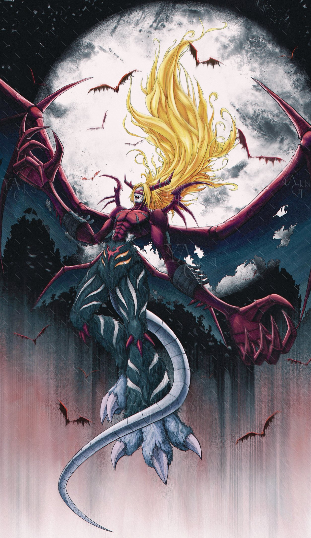 1boy claws digimon digimon_adventure highres male_focus solo tail venomvamdemon wings