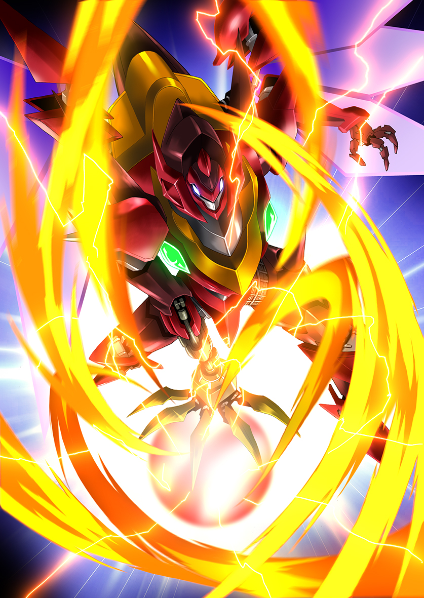 bad_id bad_pixiv_id code_geass energy glowing guren_(code_geass) guren_mk-ii guren_s.e.i.t.e.n._eight_elements lightning mecha no_humans platin_(alios) robot