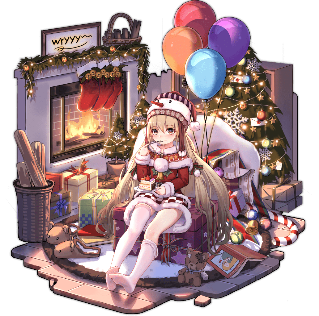 1girl ark_order balloon basket blonde_hair book brown_slippers cake capelet chimney christmas christmas_ornaments christmas_stocking christmas_tree crossed_bandaids dress eating food fork fruit fur-trimmed_capelet fur-trimmed_dress fur-trimmed_sleeves fur_trim gift gift_bag hat holding holding_fork holding_plate indoors letter little_match_girl_(ark_order) long_hair looking_at_viewer loose_thighhigh official_art plate pom_pom_(clothes) red_capelet red_dress slippers smile snowflake_print snowman solo star_(symbol) strawberry stuffed_animal stuffed_toy tachi-e teddy_bear thighhighs transparent_background unworn_slippers very_long_hair white_thighhighs wood wreath wryyyyyyyyyyyyyyyyyyyy yellow_eyes you_ni_ge_shaobing