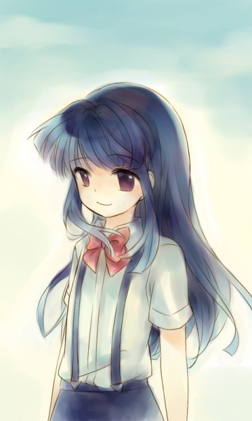 1girl blue_hair bow corrupted_metadata female_focus furude_rika higurashi_no_naku_koro_ni long_hair pink_bow purple_eyes solo tachiuo_(arines)