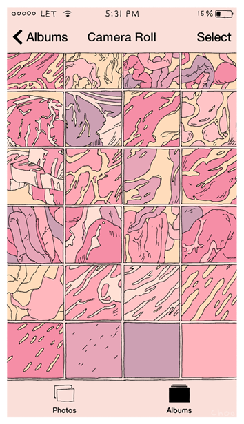 battery_indicator cellphone choo close-up commentary english_commentary english_text fake_phone_screenshot fake_screenshot flat_color food food_focus ios_(os) meat monochrome no_humans original phone photo_(object) pink_background pink_theme steak still_life timestamp yellow_background