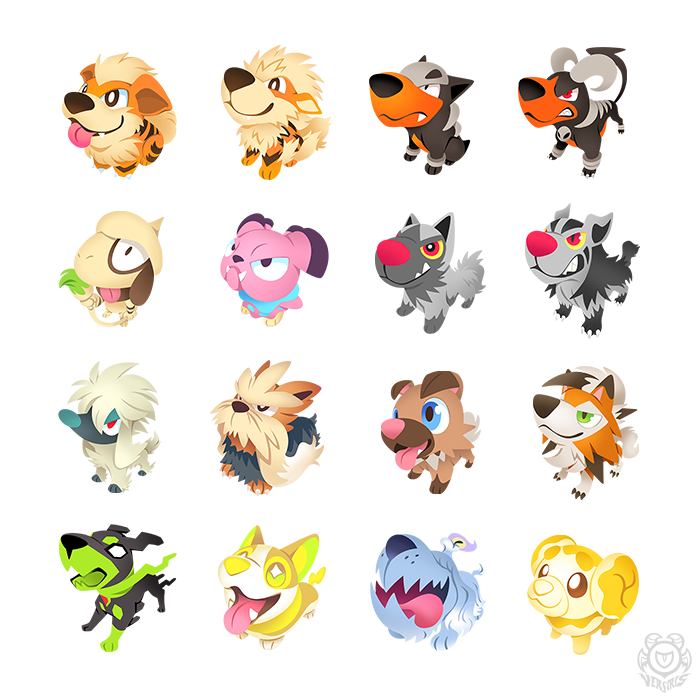 arcanine black_eyes blue_eyes bright_pupils brown_eyes chibi claws closed_mouth colored_sclera evolutionary_line fang fangs fidough full_body furfrou gen_1_pokemon gen_2_pokemon gen_3_pokemon gen_5_pokemon gen_6_pokemon gen_7_pokemon gen_8_pokemon greavard green_eyes growlithe houndoom houndour legendary_pokemon looking_up lycanroc lycanroc_(dusk) mightyena nintendo no_humans pokemon pokemon_(creature) poochyena red_eyes rockruff sitting smeargle smile snubbull stoutland tongue tongue_out versiris white_background white_eyes white_pupils yamper yellow_eyes yellow_sclera zygarde zygarde_(10)