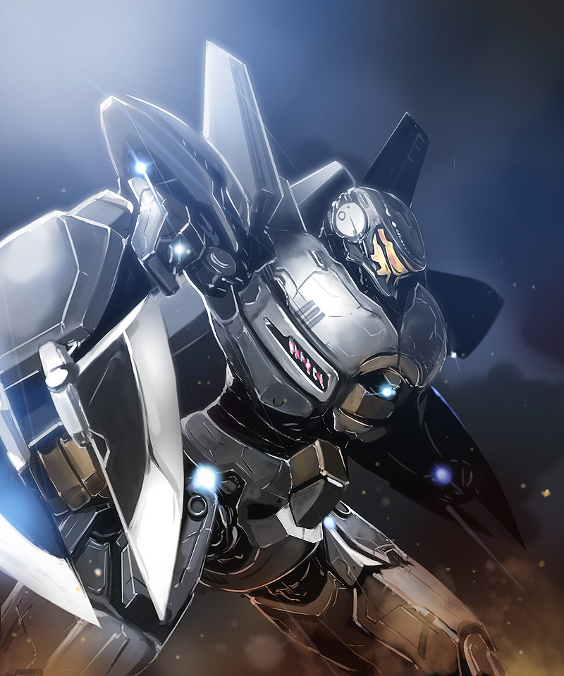 4.211_brass_knuckles arm_blade assault_mount_3.25_sting-blades brass_knuckles deeple dual_wielding holding jaeger_(pacific_rim) legendary_pictures lights mecha mecha_focus no_humans pacific_rim pan_pacific_defense_corps realistic robot science_fiction solo striker_eureka super_robot weapon wrist_blades