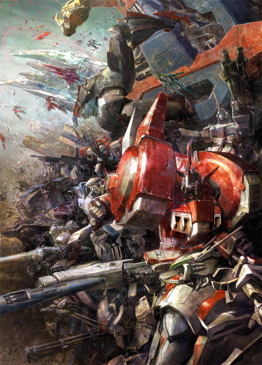00s 1970s_(style) 1990s_(style) alteisen armored_core arx-8_laevatein banpresto big_o_(mecha) crossover daikuu_maryuu detonator_orgun epic full_metal_panic! gaiking gatling_gun gun gundam gundam_unicorn gurren-lagann hades_project_zeorymer intuos9 kurogane_no_linebarrel linebarrel machine_gun macross macross_frontier mazinger_(series) mazinkaiser_skl mazinkaiser_skl_(mecha) mecha mecha_focus multiple_crossover neon_genesis_evangelion no_humans oldschool orgun pile_bunker realistic retro_artstyle rifle robot science_fiction super_robot_wars talisman_(mecha) tekkaman_blade tengen_toppa_gurren_lagann the_big_o too_many unicorn_gundam vf-25 vf-27 weapon weissritter zeorymer