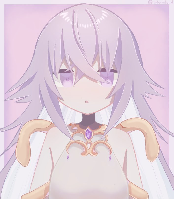 1girl artistic_error bad_id bad_twitter_id grimms_notes long_hair magic_mirror_(grimms_notes) open_mouth purple_hair solo tabakoko_d