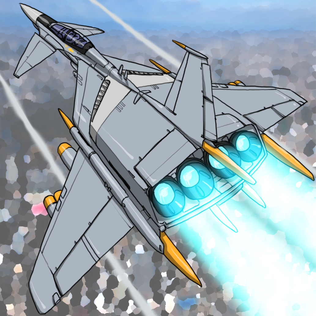 aircraft airplane hirodango jet no_humans project_a-ko