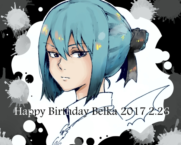 1girl alternate_hairstyle beruka_(fire_emblem) blue_hair brown_eyes dated fire_emblem fire_emblem_fates hair_between_eyes hair_bun happy_birthday hotate_rayan looking_at_viewer nintendo sidelocks solo