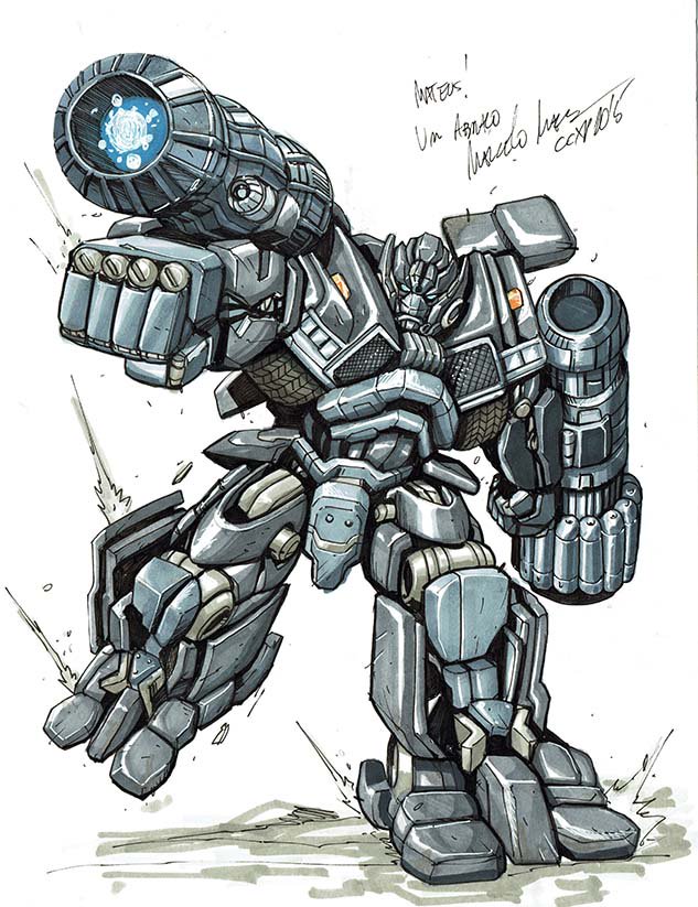 arm_cannon arm_mounted_weapon blue_eyes humanoid_robot ironhide machine marcelo_matere mecha mecha_focus no_humans robot science_fiction transformers transformers_(2007_film) transformers_(live_action) weapon wheel