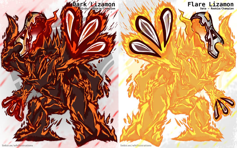 armor claws darklizamon digimon digimon_(creature) dragon fire flarelizamon metal tail