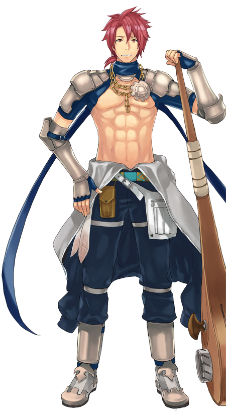 1boy abs armor armored_boots artist_request blue_gloves blue_jumpsuit boots chain chain_necklace clenched_teeth fingerless_gloves full_body gloves hand_on_own_hip holding holding_wrench jewelry jumpsuit jumpsuit_around_waist large_variant_set looking_at_viewer male_focus mechanic_(ragnarok_online) navel necklace official_art pauldrons ragnarok:_guild_masters ragnarok_online red_eyes red_hair short_hair shoulder_armor shrug_(clothing) simple_background socket_wrench solo standing teeth toned toned_male transparent_background vambraces variant_set wince wrench