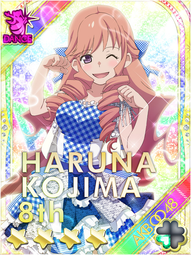 1girl ;d akb0048 bow card_(medium) character_name copyright_name cowboy_shot cropped_jacket dress drill_hair drill_sidelocks frilled_dress frills gingham_bow gingham_dress hair_bow hands_up heart jacket kojima_haruna_(akb0048) lens_flare long_hair looking_at_viewer non-circular_lens_flare non-web_source official_art one_eye_closed open_clothes open_jacket open_mouth paw_pose pink_hair purple_eyes rainbow_background sidelocks sleeveless sleeveless_jacket smile solo sparkle standing star_(symbol) straight-on strapless strapless_dress very_long_hair white_jacket