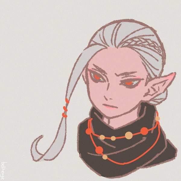 1girl bellhenge breasts facial_tattoo hair_bun hyrule_warriors impa long_hair medium_breasts nintendo pointy_ears red_eyes scarf sheikah single_hair_bun solo tattoo the_legend_of_zelda upper_body white_hair
