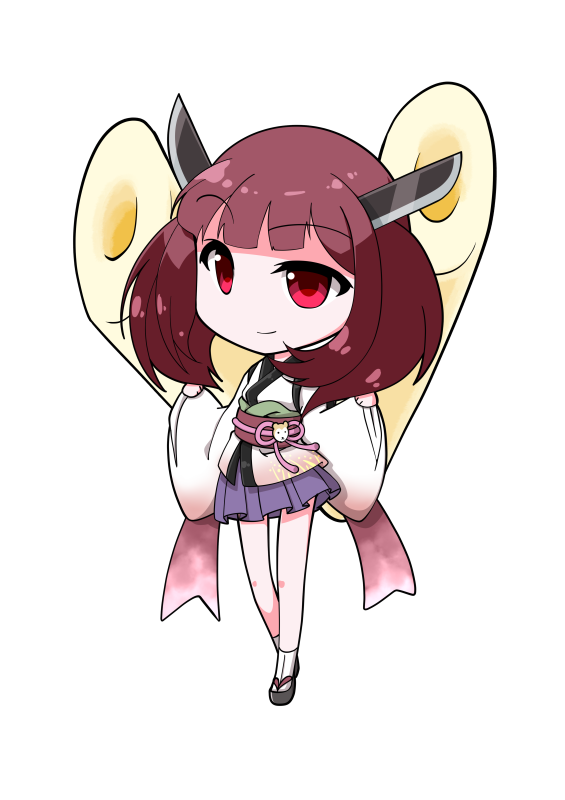 1girl ahoge blue_skirt blunt_bangs bob_cut brown_hair chibi chibi_only commentary_request dairi full_body headgear japanese_clothes kimono kiritanpo_(food) large_variant_set long_sleeves obi oversized_food oversized_object pleated_skirt sandals sash short_hair short_kimono short_yukata skirt solo standing tabi tachi-e touhoku_kiritan transparent_background variant_set voiceroid wide_sleeves yukata zouri