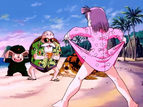 1990s_(style) 1girl 3boys animal animated animated_gif ass bald barefoot beach beard blood bulma clothes_lift cloud coconut_tree creature dimples_of_venus dragon_ball dragon_ball:_the_path_to_power dragon_ball_(classic) dragon_ball_(object) dress dress_lift facial_hair feet flashing flip-flops full_body green_hair hat hawaiian_shirt heart heart_print legs lifting_own_clothes looking_up lowres missing_tooth mountain multiple_boys mustache muten_roushi nightgown nightgown_lift no_panties nosebleed old old_man oolong open_mouth outdoors ova palm_tree pig pink_nightgown purple_hair remake retro_artstyle sandals shirt shoes shorts side_ponytail sky sneakers socks standing sunglasses surprised thighs third-party_edit tree turtle turtle_shell umigame_(dragon_ball)