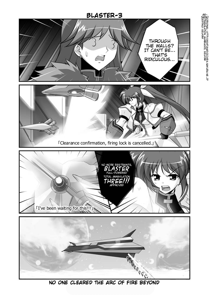 00s 2girls 3_3 comic energy_wings english_text fingerless_gloves gloves greyscale hard-translated jacket lyrical_nanoha magical_girl mahou_shoujo_lyrical_nanoha mahou_shoujo_lyrical_nanoha_strikers mikage_takashi monochrome multiple_girls numbers_(nanoha) open_clothes open_jacket planet quattro_(nanoha) raising_heart raising_heart_(blaster_bit) raising_heart_(exceed_mode) spacecraft takamachi_nanoha takamachi_nanoha_(exceed_mode) third-party_edit translated twintails white_devil wings