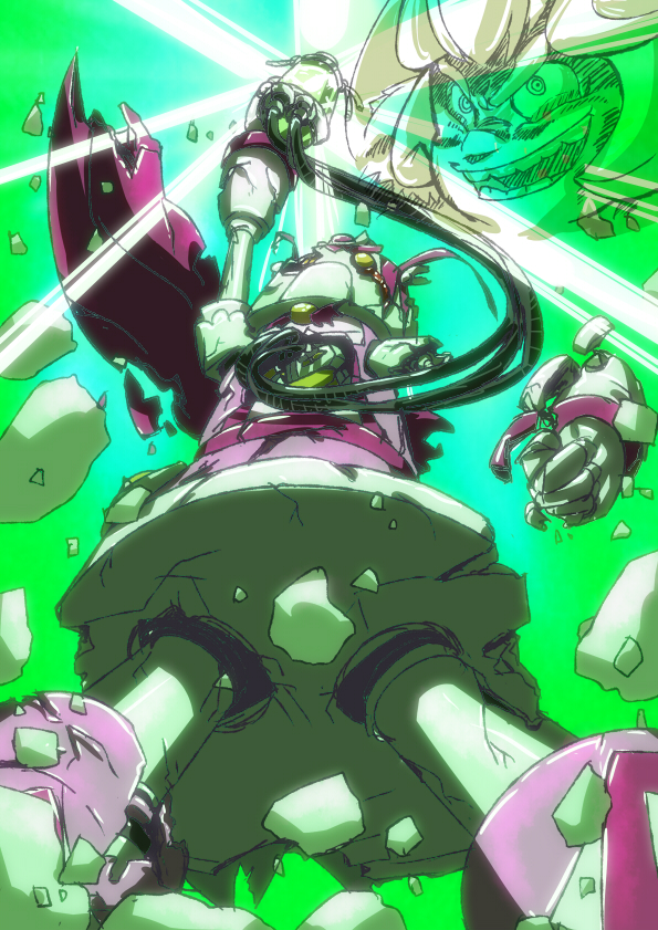 10s crossover cure_happy cure_peace getter_robo happy_robo head_wings kise_yayoi mecha mechanization pink_hair precure robot shin_getter_robo_vs_neo_getter_robo smile_precure! tiara tomoe_musashi twintails wings