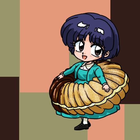 chibi food ranma_1/2 school_uniform smile tendou_akane wanta_(futoshi)