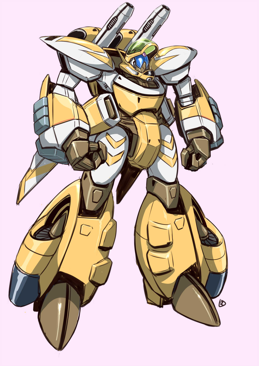 arm_cannon choujikuu_seiki_orguss clenched_hands commentary_request dual_arm_cannons emaan gunpod highres lieea machinery mecha mecha_focus mercy_rabbit missile_pod mlover no_humans orguss orguss_(mecha) original radio_antenna redesign robot shoulder_cannon weapon