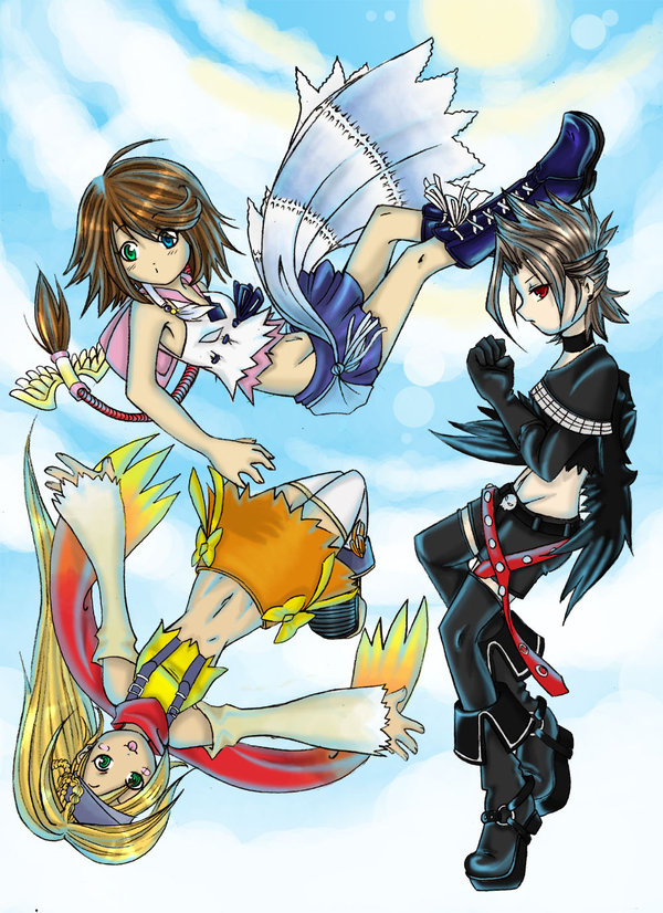 00s final_fantasy final_fantasy_x final_fantasy_x-2 kingdom_hearts paine rikku_(ff10) yuna