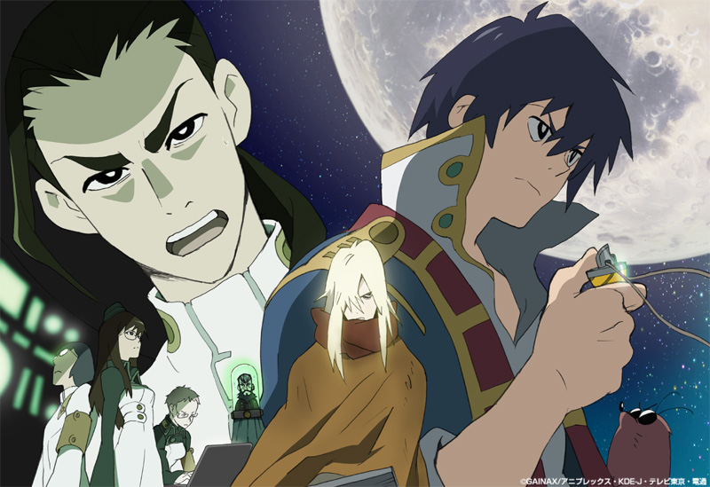 00s 2girls 4boys boota_(ttgl) cybela_kuto drill gainaxtop guinble kinon_bachika lordgenome moon multiple_boys multiple_girls rossiu_adai simon_(ttgl) tengen_toppa_gurren_lagann viral_(ttgl)