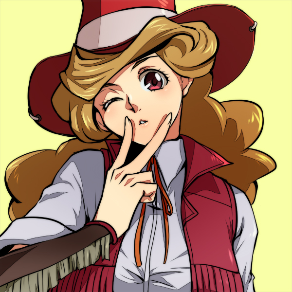 1girl blinking blush breasts cowgirl_outfit hat medium_breasts melissa_claire smile smile_world yu-gi-oh! yu-gi-oh!_arc-v