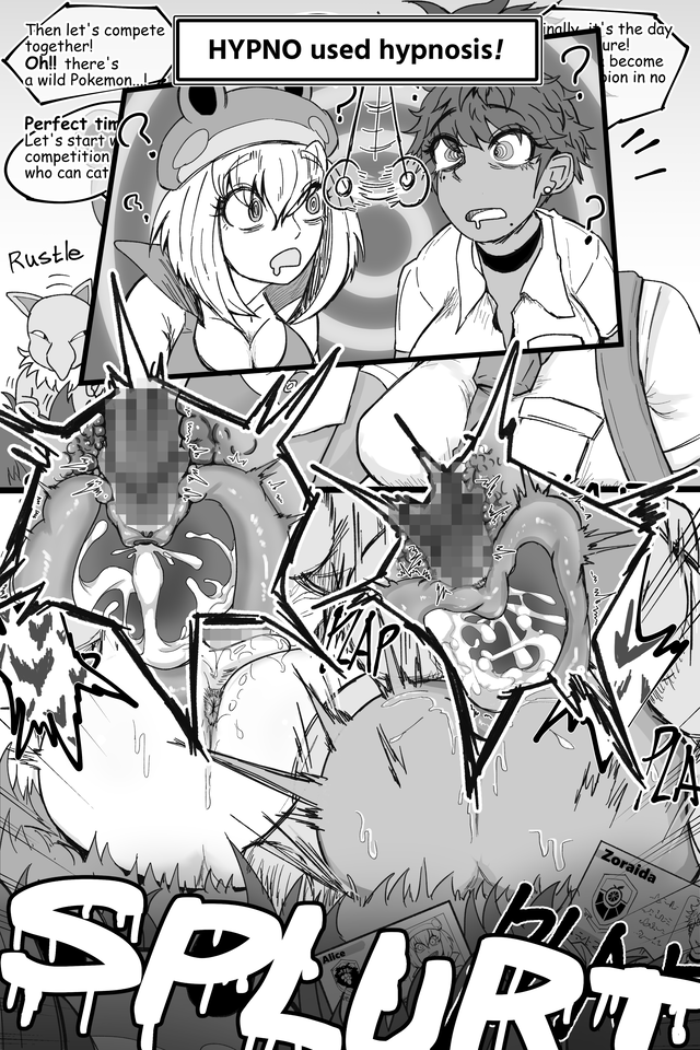 2boys 2girls alice_(alice_x) anus ass blush breasts censored clothed_sex clothes collar cum cum_in_pussy dark-skinned_female dark_skin earrings gen_1_pokemon hypno hypnosis interracial jewelry looking_at_viewer lying mating_press medium_breasts mind_control monochrome mosaic_censoring multiple_boys multiple_girls nintendo open_mouth original piercing pokemon pokemon_sv short_hair smile vaginal x-ray zoraida_(nyantcha)