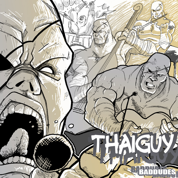 1990s_(style) 5boys 8bitmaximo album_cover bald capcom cover drum drum_set eyepatch guitar instrument male_focus maximo_v._lorenzo microphone monochrome multiple_boys music sagat scar singing street_fighter street_fighter_ii_(series) violin yellow_theme