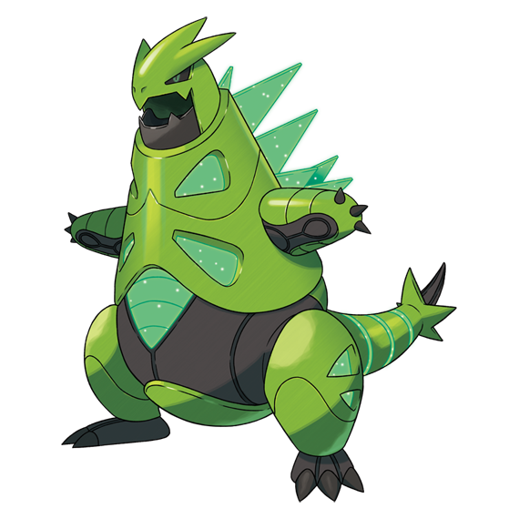 artist_request black_sclera colored_sclera fangs full_body green_eyes iron_thorns nintendo no_humans non-humanoid_robot official_art open_mouth pixel_eyes pokemon pokemon_(creature) pokemon_focus pokemon_sv robot skin_fangs solo third-party_source transparent_background v-shaped_eyes