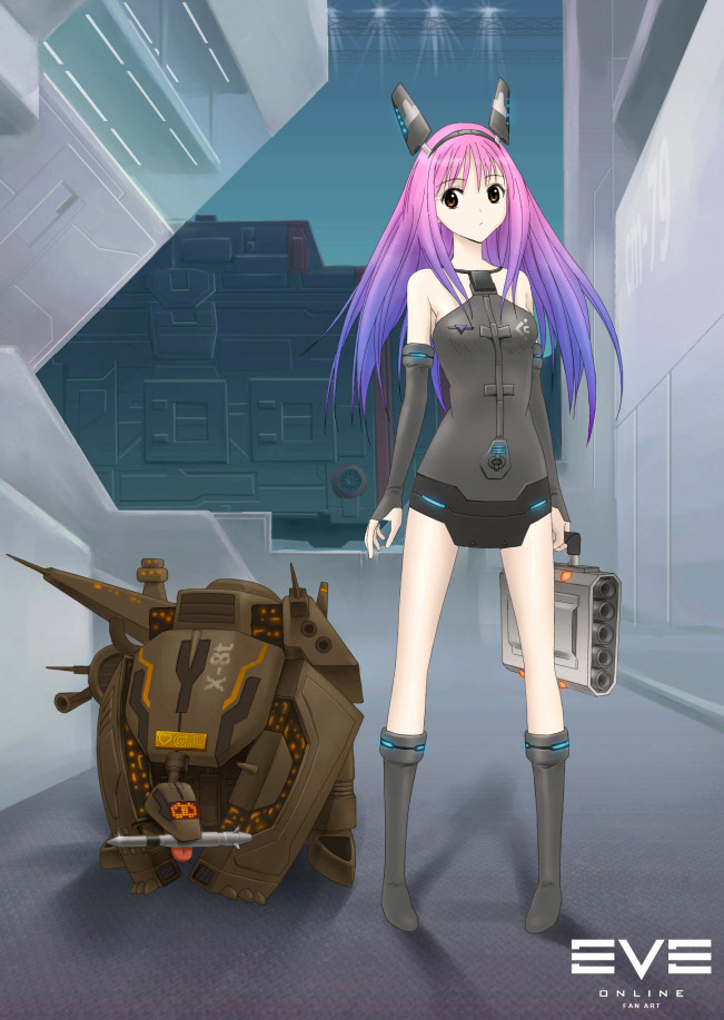 1girl advanced_ship_(eve_online) battleship_(eve_online) caldari_state_(eve_online) cruiser_(eve_online) eve_online golem_(eve_online) gradient_hair holding_missile long_hair marauder_(eve_online) mecha_musume military military_vehicle missile multicolored_hair non-humanoid_robot personification raven_(eve_online) robot science_fiction ship space_ship spacecraft spaceship strategic_cruiser_(eve_online) tech_2_ship_(eve_online) tech_3_ship_(eve_online) tengu_(eve_online) warship watercraft