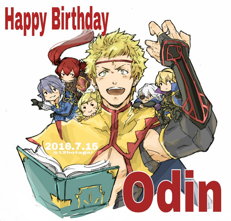 blonde_hair book circlet father_and_daughter fire_emblem fire_emblem_fates grey_hair holding holding_book hotate_rayan laslow_(fire_emblem) leo_(fire_emblem_fates) long_hair looking_at_viewer niles_(fire_emblem) nintendo odin_(fire_emblem) ophelia_(fire_emblem) red_hair selena_(fire_emblem_fates) teeth upper_body upper_teeth_only