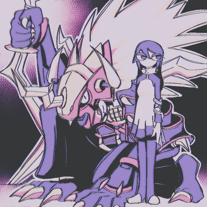 1girl black_eyes black_hair digimon digimon_story:_cyber_sleuth gaioumon glitchplightart kamishiro_yuuko long_hair tagme