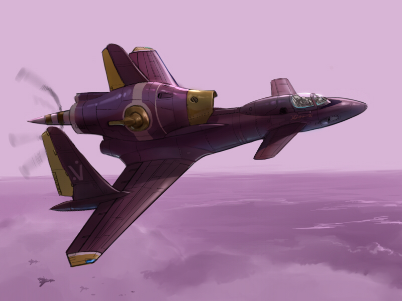 aircraft airplane cloud flying honneamise_no_tsubasa inui_(jt1116) propeller sky vehicle_focus