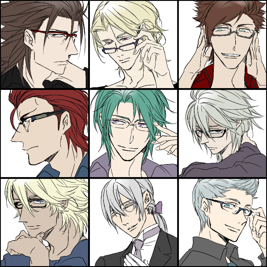 6+boys blonde_hair brown_hair dwyer_(fire_emblem) fire_emblem fire_emblem_fates glasses green_hair grey_hair jakob_(fire_emblem) kaze_(fire_emblem) multiple_boys niles_(fire_emblem) nintendo red_hair ryoma_(fire_emblem) saizo_(fire_emblem) shiro_(fire_emblem) silas_(fire_emblem) tadano_tori white_hair xander_(fire_emblem)