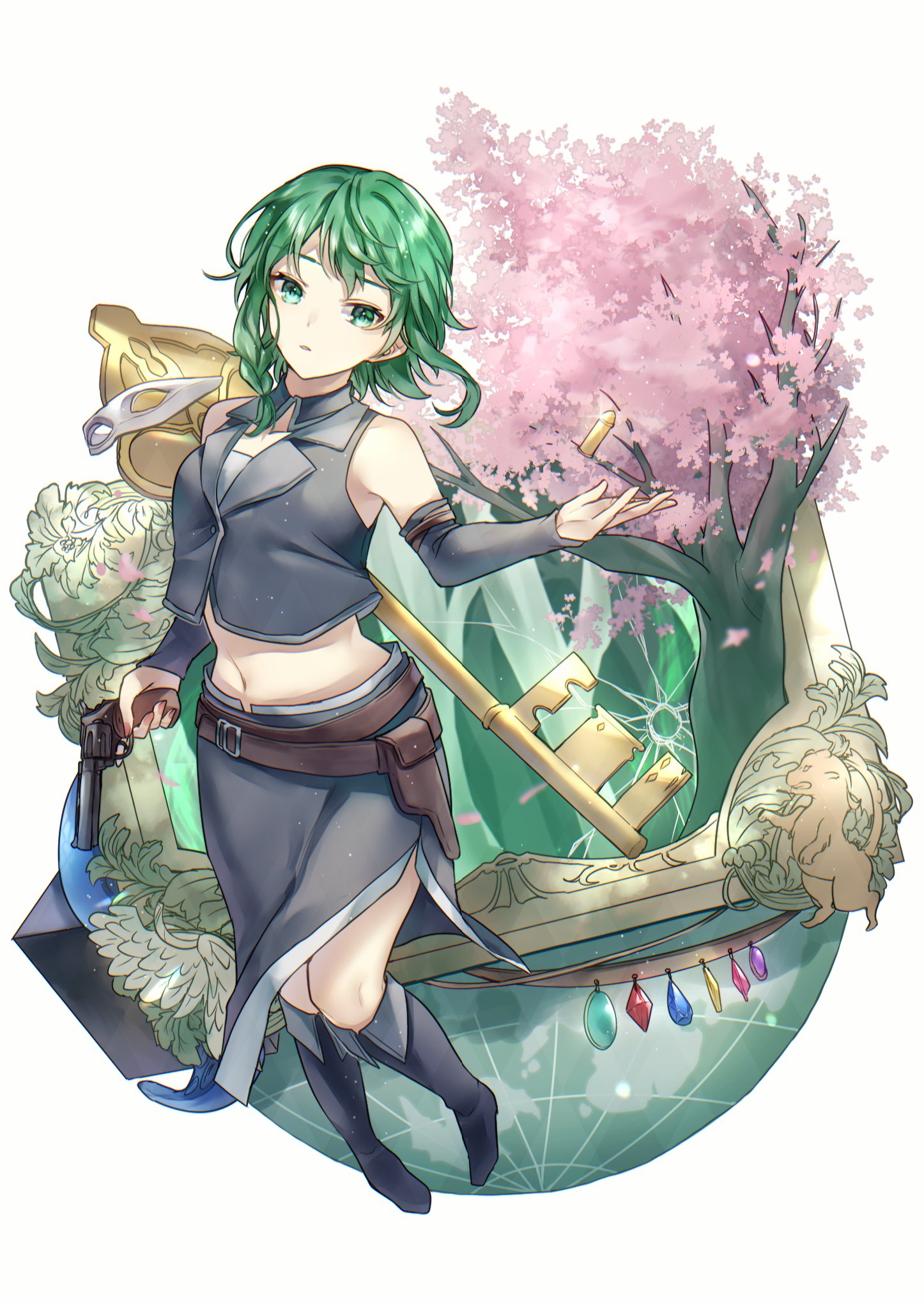 1girl aryuma772 clothing_cutout detached_collar evillious_nendaiki gumi highres nemesis_no_juukou_(vocaloid) nemesis_sudou side_cutout solo vocaloid