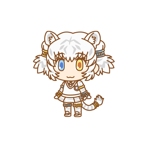 1girl animal_ears byakko_(kemono_friends) extra_ears heterochromia kemono_friends kemono_friends_pavilion looking_at_viewer official_art short_hair solo tail transparent_background white_hair