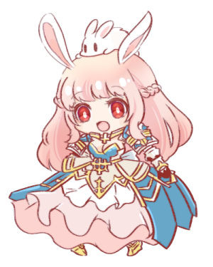 1girl animal animal_ears animal_on_head armor armored_boots armored_dress boots braid breasts chibi chibi_only cleavage commentary_request dress faulds full_body gauntlets half_up_braid long_hair looking_at_viewer lowres lunatic_(ragnarok_online) medium_breasts official_alternate_costume on_head open_mouth pink_hair pink_skirt pochiko_(poteko) rabbit rabbit_ears rabbit_girl rabbit_on_head ragnarok_online red_eyes royal_guard_(ragnarok_online) shrug_(clothing) simple_background skirt smile solo transparent_background