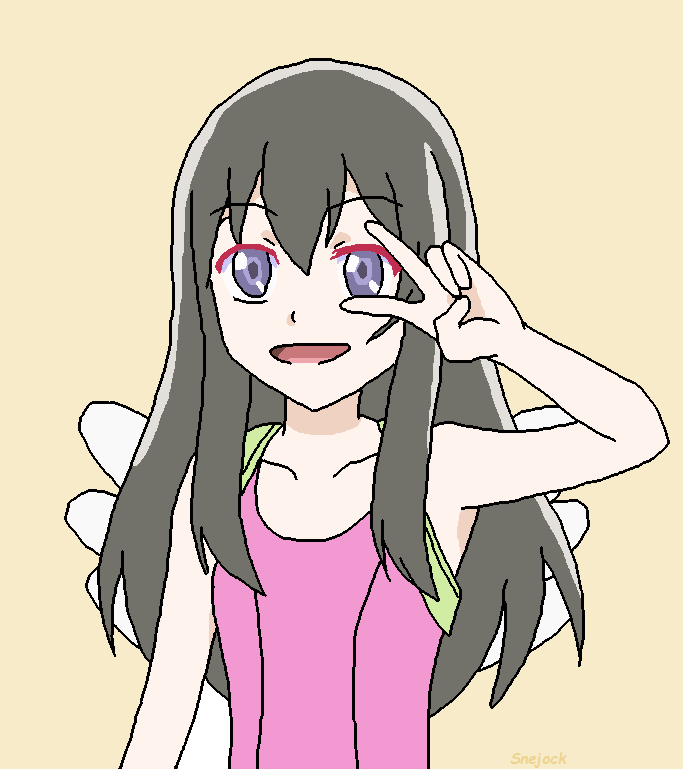 18if fake_wings flat_chest long_hair one-piece_swimsuit snejock swimsuit traced v wings