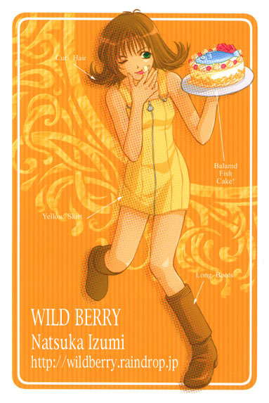 1girl arrow_(symbol) artist_name bad_id boots brown_boots brown_hair cake commentary_request english_text final_fantasy final_fantasy_viii fish food food_on_hand full_body green_eyes hand_up holding holding_cake holding_food holding_plate izumi_natsuka knee_boots licking licking_finger looking_to_the_side medium_hair one_eye_closed orange_background orange_theme overalls plate selphie_tilmitt smile solo tongue tongue_out yellow_overalls