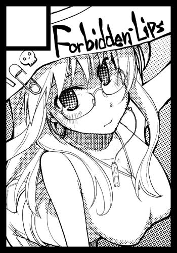 00s 1girl 2009 breasts english_text female_focus glasses hat jewelry lowres monochrome necklace original ryo_(liver_sashi_daisuki!) signature solo white_background